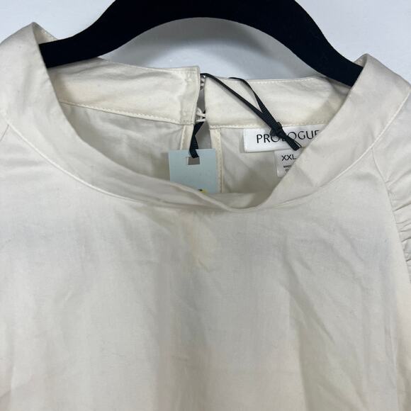 Prologue Women's Cream Raglan Twill Long Sleeve Top - Size XXL - NWT - Picture 3 of 12